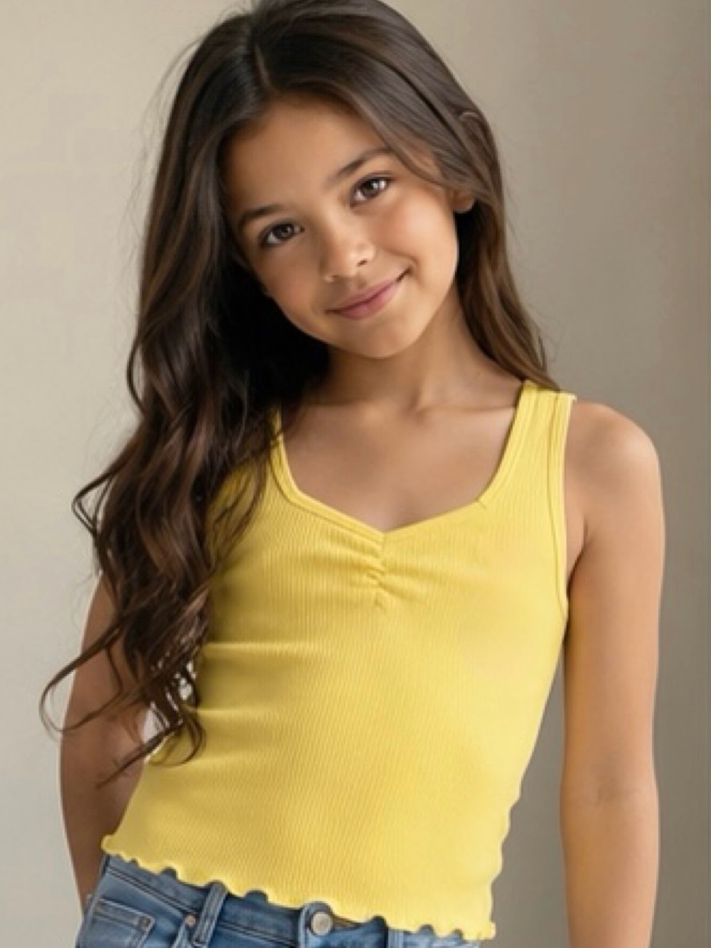 Old Navy Bright Yellow Ribbed Tank Top for Women